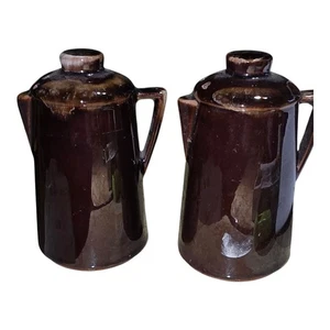 Tropfglasur Keramik Teekanne Kaffeekanne Salz & Pfefferstreuer Vintage unbeschriftet Japan  - Bild 1 von 15