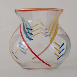 Vase Glas handbemalt Klassische Moderne unsigniert deutsch 1920er/30er Jahre - Picture 1 of 9