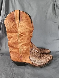 Laredo Python Snakeskin Western Boots 8 D Style 9708 /Western Cowboy Wear SLOUCH - Picture 1 of 8