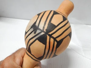 VINTAGE HOPI PUEBLO INDISCHE KERAMIK KACHINA RASSEL - SOFORTKAUF! - Bild 1 von 4