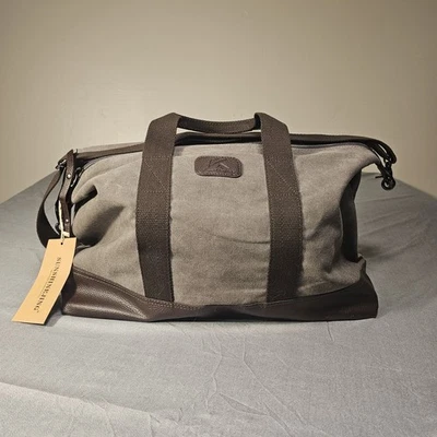 Bolso de viaje de lona Sunshinejing marrón imitación cuero ribete clásico fin de semana Foto 1 de 4