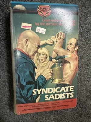 Syndicate Sadists RARE Super Video release (1984) VHS Joseph Cotten sleaze rape - Image 1 of 4