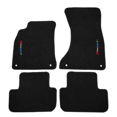 Juego de 4 alfombrillas alfombrillas delanteras traseras de nailon negras aptas para Audi A4 S4 Sedán 09-16 Foto 1 de 4