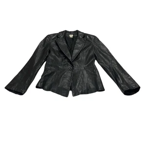Vintage Cache Damen 8 Medium Leder Einreiher Blazer Jacke 90er Jahre Y2k - Bild 1 von 7