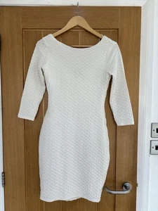 Jane Norman Cream Body on Dress Stretchy Fit Lined Size 12 - Picture 1 of 8