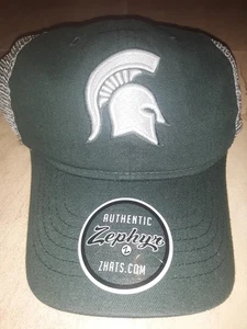 MICHIGAN STATE SPARTANS SNAPBACK HAT ZEPHYR MEN TRUCKER USA S M L XL XXL NWT - Picture 1 of 8