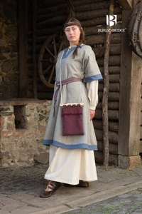 Burgschneider - Rus Dress Luiza Light Grey/Light Blue medieval & fantasy costume - Picture 1 of 6