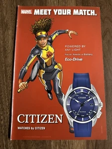 2019 Citizen Eco-Drive Watch Print Ad Marvel Meet Your Match Wall Art Pop Comics - Picture 1 of 2