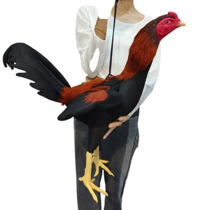 Doll Rooster Craft Chicken Cock Realistic Silicone Equipment Hanging Sport Thai - Picture 1 of 7