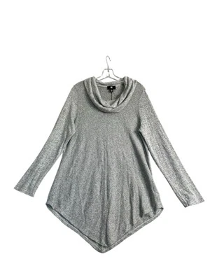Blusa Suéter Blusa IZ Byer Cuello Capucha Mujer XXL Gris Lagenlook Camisa Suave Acanalada Foto 1 de 4