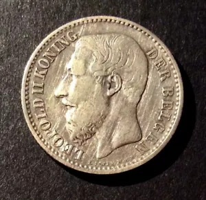 Belgique - Léopold II - Jolie Monnaie de 1 Franc 1886 VL en argent - Bild 1 von 2