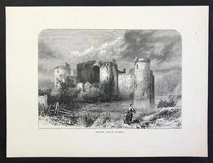 Bodiam Castle Sussex England for Picturesque Europe 1879 - Picture 1 of 2