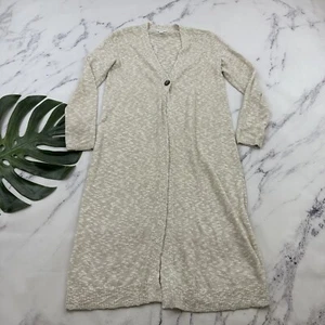 Pure J Jill Duster Cardigan Sweater Size XS Cream White Long Open Knit Light - Picture 1 of 10