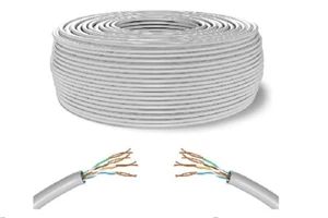 MATASSA 100 MT METRI CAVO DI RETE CAT 6 UTP BIANCO LAN ETHERNET INTERNET ADSL - Foto 1 di 1