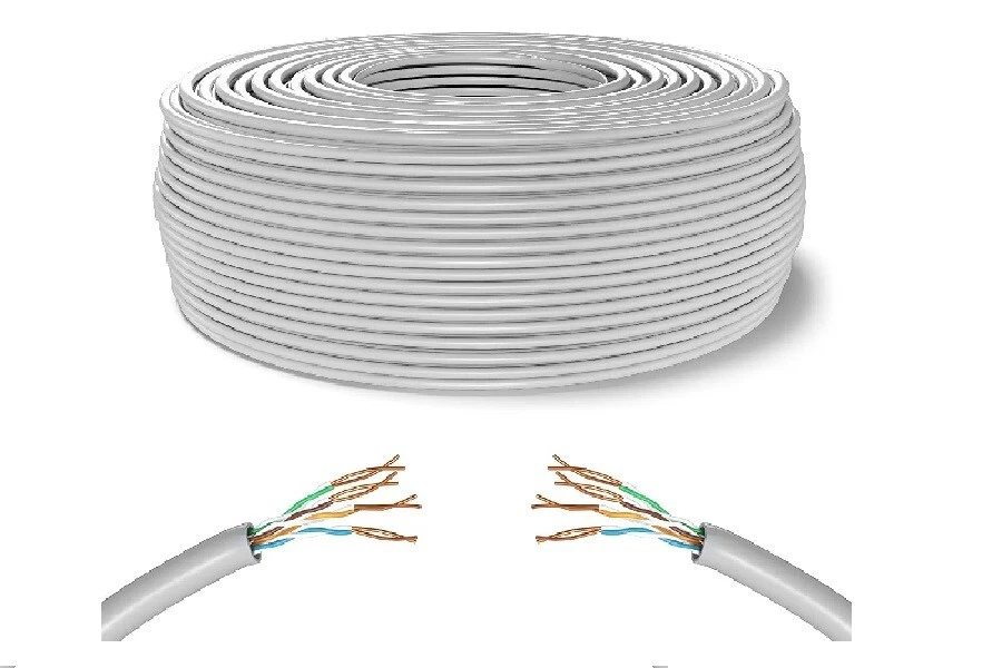 MATASSA 100 MT METRI CAVO DI RETE CAT 6 UTP  BIANCO LAN ETHERNET  INTERNET ADSL - Immagine 1 di 1