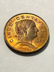 1956 Mexico 5 Centavos Unc++ #907 - Picture 1 of 2