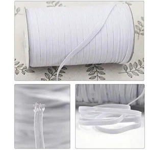 Banda elástica 1/4 pulgada 6 mm 50 yardas trenzada correa elástica cable rollo costura blanca - Imagen 1 de 10