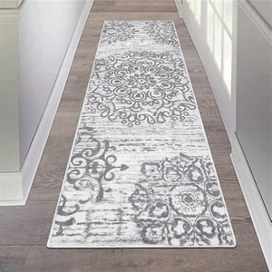 Vintage Runner Rug 2X6 Ft Non Slip Distressed Medallion Area Rug Washable Boho F - Picture 1 of 12