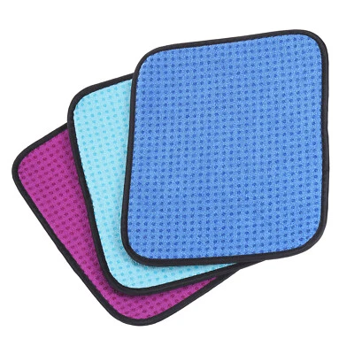 UXCELL 3 Pack Microfiber Bowling Ball Shammy Pad 10" x 8", Green/Red/Blue