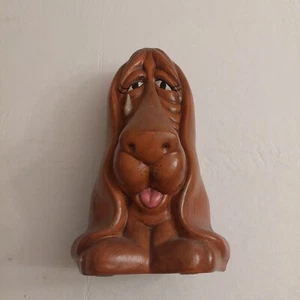 Vintage Brown Crying Basset Hound Mid Century Modern Ceramic Figurine MCM Decor - Picture 1 of 12