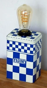 30cm Vintage French Flour Tin Lamp - Metal Retro French Kitchen Storage Tin Gift - Picture 1 of 7