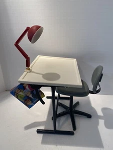 Collectors Lane kids Drafting Artist Table Red Lamp Swivel Desk Chair - Picture 1 of 11