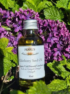 ORGANIC ELDERBERRY SEED OIL, Unrefined, Vegan, Cold Pressed, 30ml - Picture 1 of 12