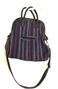 olsenboye Boho Satchel main color Navy / shoulder strap/ peace sign emblem - Picture 1 of 9