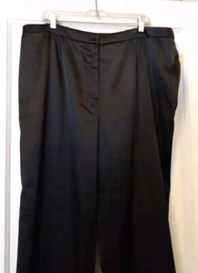 Linea by Louis Dell'Olio Women's Plus Black Satin Pants size 2X- New w/Tags! - Picture 1 of 8