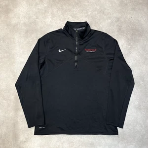 Nike Dri Fit Sweatshirt Mens Medium Quarter Zip College Training Jumper, Black - Picture 1 of 9