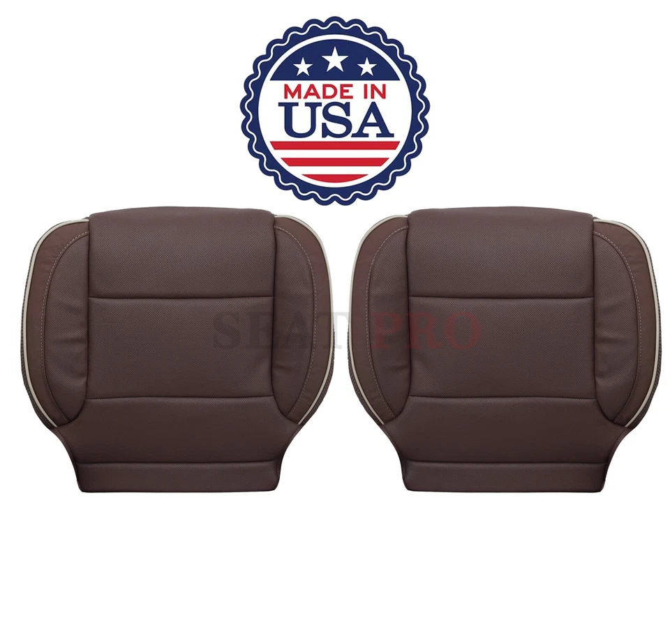 Cubierta de asiento de cuero sintético inferior delantera marrón Chevy Silverado High Country 2014-2019 Foto 1 de 4