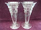 Pair of Vintage Stuart Crystal Cut Glass 9" Flower Vases, excellent condition.