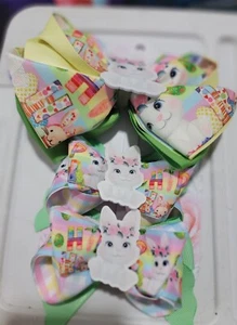 Nuovi... fiocchi per capelli per ragazze fatti a mano/lazos para niñas hechos a mano/3pz  - Foto 1 di 6