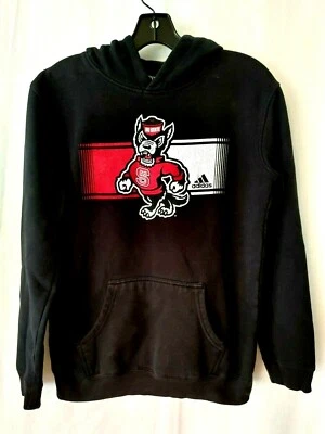 Adidas Outer Stuff NC STATE WOLFPACK Sweatshirt Hoodie Black L (14-16)  #12375 - Image 1 of 4