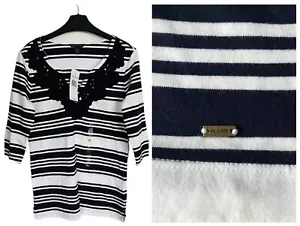 Tommy Hilfiger 100% Cotton 3/4 sleeve Aplique T Shirt UK size 12-14 - Picture 1 of 10