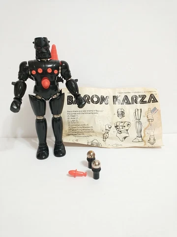 1977 Mego Micronauts Baron Karza Figure Near Complete W Insert, No Box Hong Kong Cover