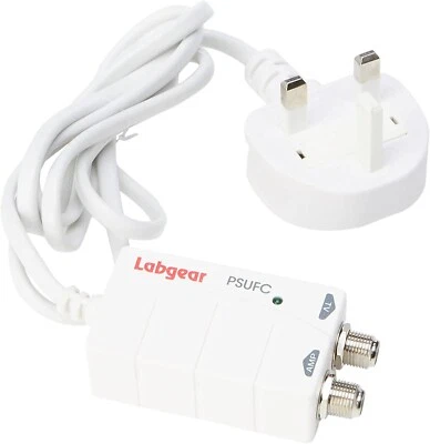 12 V Fully Screened Power Supply with Mains Plug Labgear PSUFC 300 mAh  - White - Image 1 of 3
