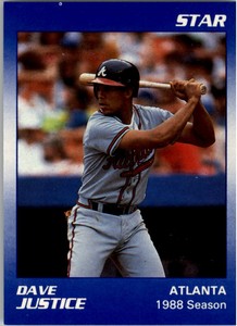 1990 Star Justice Atlanta Braves Baseball Card #5 Dave Justice/1988 Season