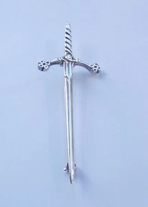 SCHOTTISCHE MASSIVE SILBER BROSCHE KELTISCHES SCHWERT THOMAS EBBUTT EDINBURGH 1971 - Bild 1 von 8