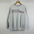 Vintage 90s 1997 Rolling Stones World Tour Pullover Sweatshirt Grey Large