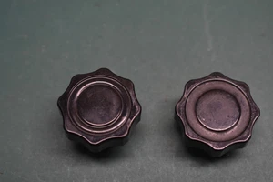 Daka Ware Black Bakelite Control Knobs Pair - Picture 1 of 4