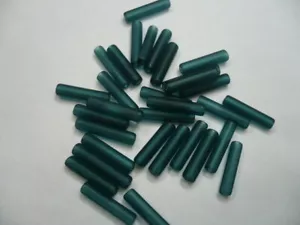 1970's American Vintage Furnace BLUE ZIRCON MATTETube Beads 12 X 4MM G74-42M - Picture 1 of 5