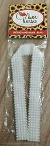 VISOR VERSA Parasol Banda Intercambiable, Blanco, Bling, Playa, Golf, NUEVO - Imagen 1 de 6