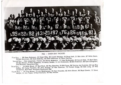 VINTAGE ORIGINAL 1966 GREEN BAY PACKERS 8X10 TEAM PHOTO WOOD NITSCHKE STARR - Image 1 of 2