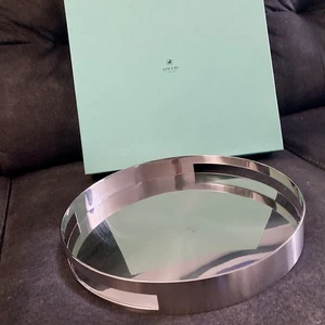 Ercuis Quadra Stainless Steel 14" Dia. Round Serving Tray w/Handles - Picture 1 of 9