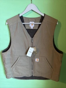 Carhartt Washed Duck Sherpa Lined Vest M’s L - Picture 1 of 6