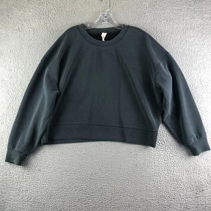 Lululemon perfekt übergroßes kurz geschnittenes Sweatshirt mit Rundhalsausschnitt Damen 14 grau Softstreme - Bild 1 von 14