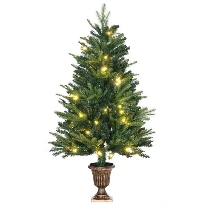  1.2m 4ft Christmas Tree Entrance  750 Tips  Pre-lit Tree 80 LED with Vase Base - Image 1 of 4