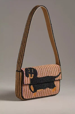 Anthropologie The Fiona Beaded Bag Dachshund Weiner Dog Rare Limited Handbag NEW - Image 1 of 3