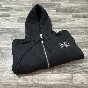 Nike x Stussy Zip Hood XXL Mens Black Hoodie Sportswear Jacket - Picture 1 of 9